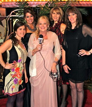 Sarah Adamson (center) and staff attend the 2012 Academy Award Screening at Hollywood Palms
